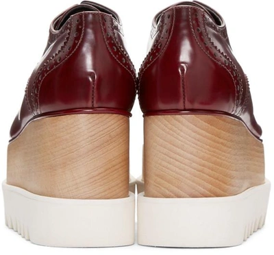 Shop Stella Mccartney Burgundy Platform Elyse Brogues