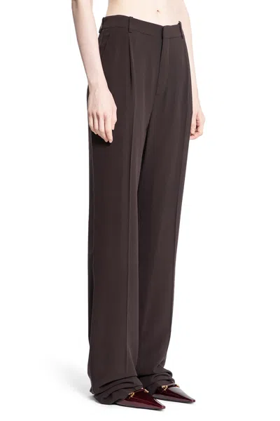 Shop Saint Laurent Woman Brown Trousers