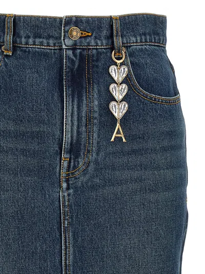 Area Logo-charm Denim Midi Skirt