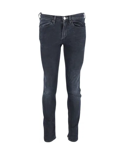 Acne Studios Skinny Fit Jeans In Navy Cotton Denim In Grey