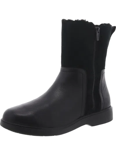 UNSTRUCTURED BY CLARKS UN ELDA MID WOMENS LEATHER ZIP UP ANKLE BOOTS 
