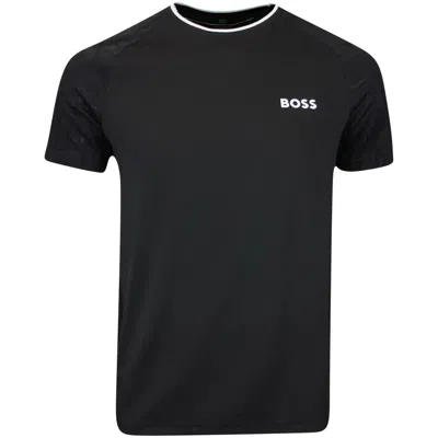 Hugo Boss X Matteo Berrettini Stretch-jersey T-shirt With Signature Details In Black