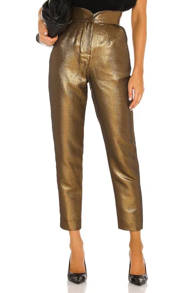 Ronny Kobo Dorothy Pant In Antique Gold In Gold