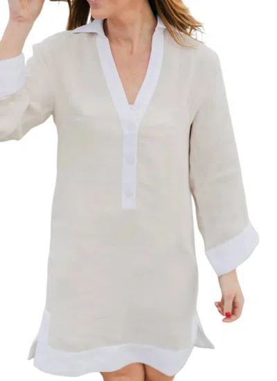 Navybleu Fairfield Tunic Dress In Ecru In White