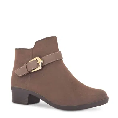 Ulan Waterproof Dress Booties In Dark Beige In Brown
