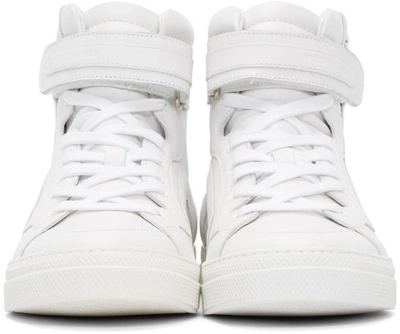 Shop Pierre Hardy White Leather High-top Sneakers