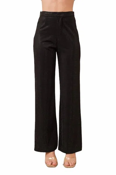 Blue B Stone Embellishments Long Pants In Black In Black