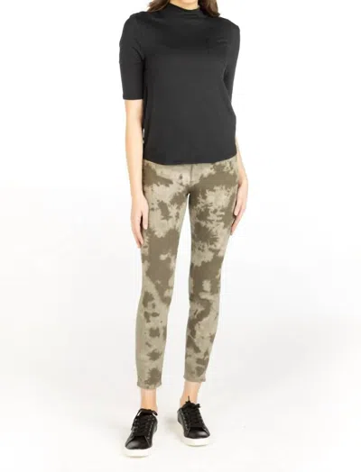 Articles Of Society Printed Skinny Jeans In Olive Green In Beige