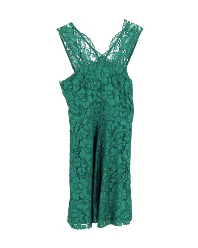 Sandro Riviera Lace Mini Dress In Green Rayon In Green