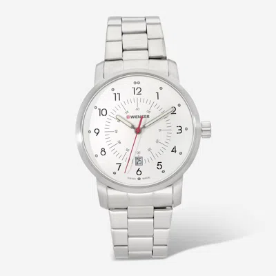 Wenger Swiss Army Men's 01.1641.114 Avenue White Dial Watch 42 Mm In Silver
