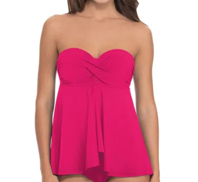 Profile By Gottex D-cup Bandeau Fly Away Tankini Top In Tutti Frutti Raspberry In Pink