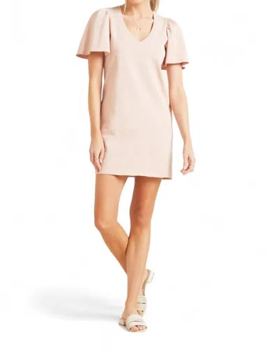 NATION LTD MALLORY FLUTTER SLEEVE DRESS IN LIGHT PINK 