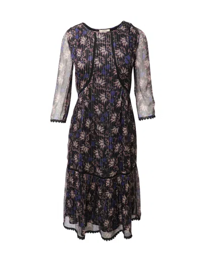Ba&sh Ora Printed Midi Dress In Multicolor Silk In Multi
