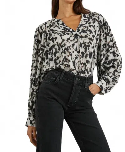 Rails Fable Blurred Cheetah Blouse In Beige