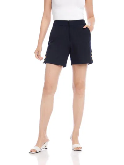 Fifteen Twenty Button Vent Stretch Twill Shorts In Blue