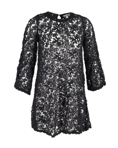 Isabel Marant Sheer Lace Dress In Black Polyester In Black