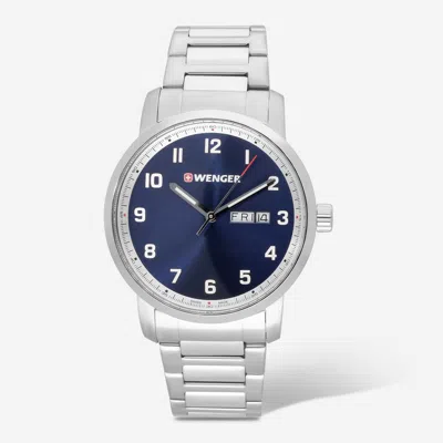 Wenger Swiss Army Men's 01.1541.121 Attitude Blue Dial Watch 42 Mm In Silver