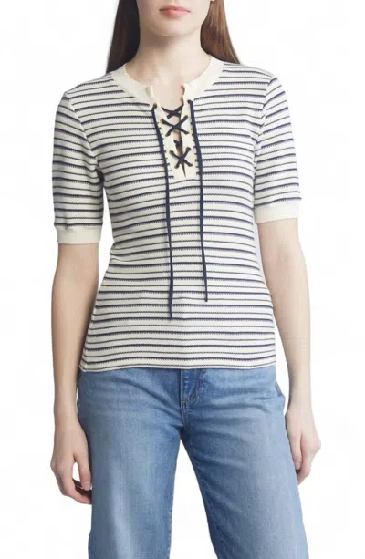 NATION LTD REEVE TEE IN FREEHAND STRIPE 