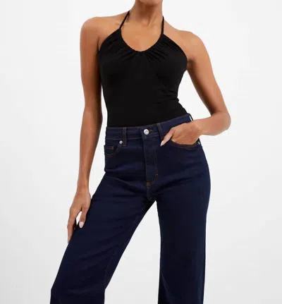 French Connection Roy Halter Bodysuit In Black In Black