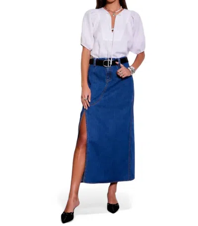 Fifteen Twenty Hugh Skirt In Denim In Blue