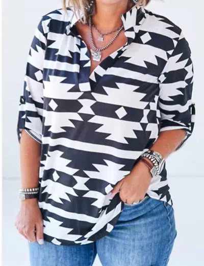 Heimish Usa Aztek Shirt In Black In Black