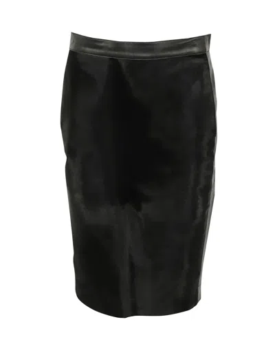 Iris & Ink Pencil Skirt In Black Leather In Black