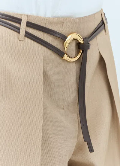 Bottega Veneta Sardine Leather Belt In Brown