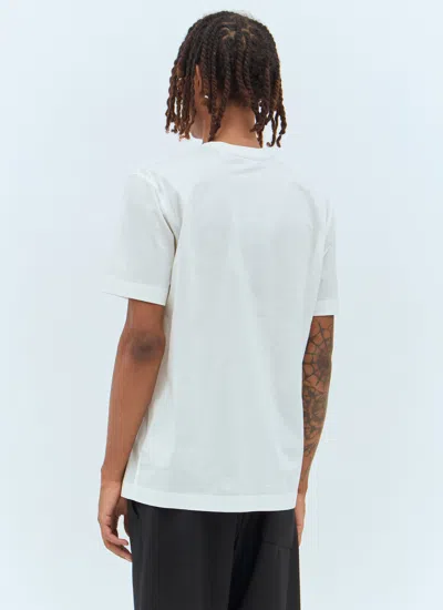 Burberry Mens Salt Ekd-embroidered Short-sleeve Cotton-jersey T-shirt In White