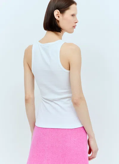 Ganni Soft Cotton Rib Tank Top In White