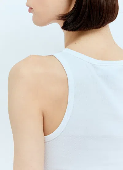 Ganni Soft Cotton Rib Tank Top In White