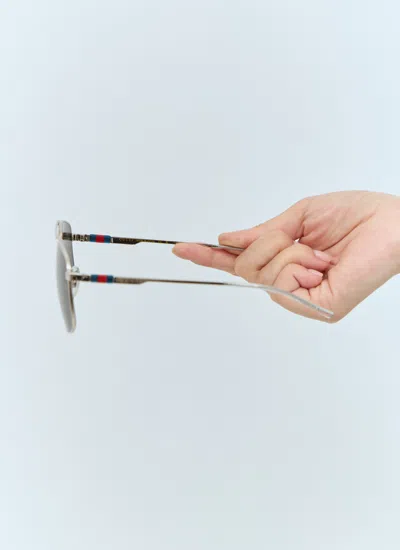 Gucci Women Navigator Frame Sunglasses In Silver