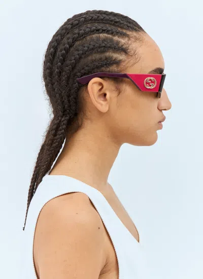 Gucci Women Rectangular Frame Sunglasses In Brown