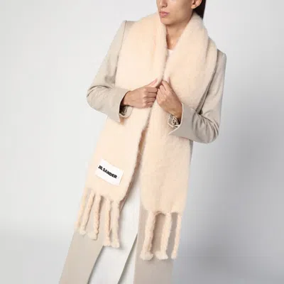 Jil Sander Pale Pink Mohair Blend Scarf Women In Pink