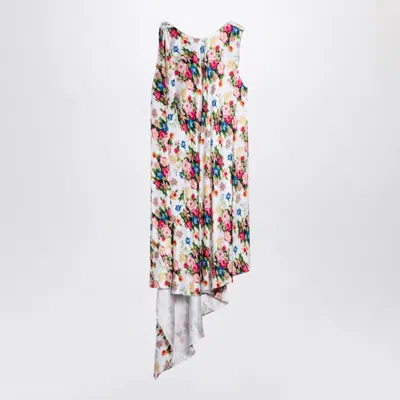 Loewe Asymmetrical Floral Print Dress In Multicolor