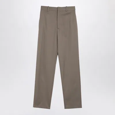 Loewe Pleated Trousers In Cotton And Silk In Brown