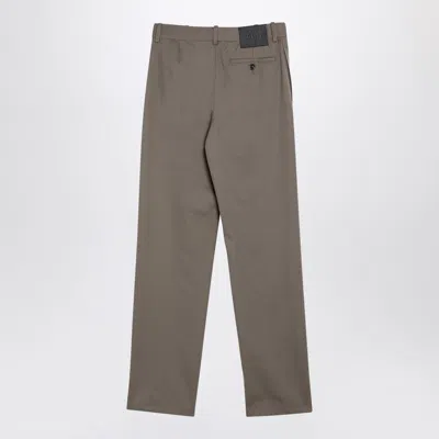 Loewe Pleated Trousers In Cotton And Silk In Brown