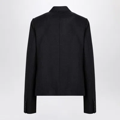 Loewe Grey Wool Double-breasted Jacket Women In Gray