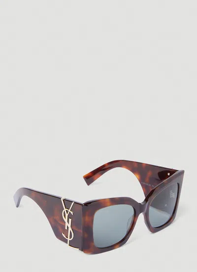 Saint Laurent Women Blaze Tortoiseshell Sunglasses In Brown