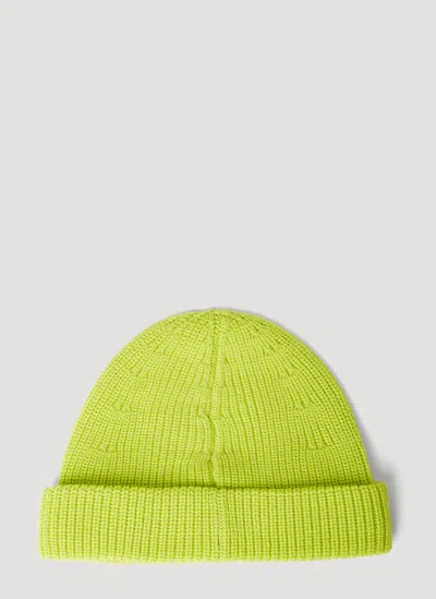 Vetements Women Logo Beanie Hat In Yellow
