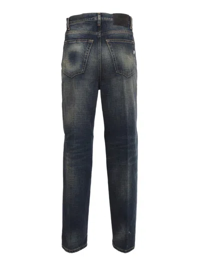 Dondup Embossed Patch Denim Jeans In Blue