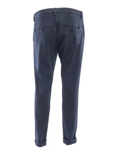 Dondup Straight Leg Trousers With Back And Side Pockets In Blue