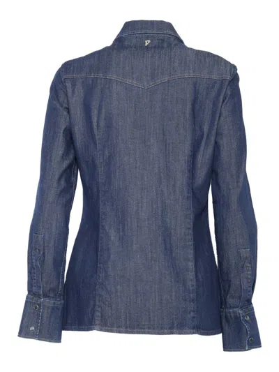 Dondup Button-down Cowboy Shirt In Blue