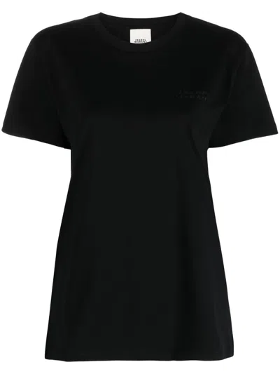 Isabel Marant Cotton Logo Print T Shirt In Black