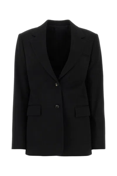 Lanvin Blazer Longline Single-breasted Notch Lapels Flap Pockets In Black