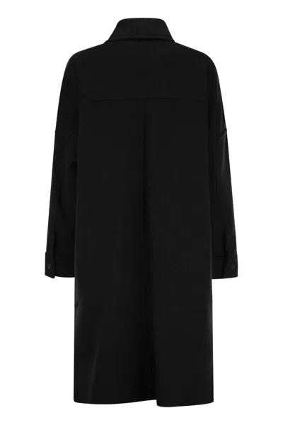 Shop Max Mara Baruffa - Oversize Cashmere Chemise Coat In Black