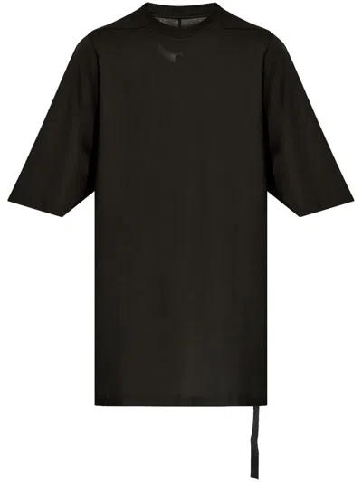 Rick Owens Drkshdw 'jumbo' Black Crewneck T-shirt With Oversized Band In Cotton Man In Black