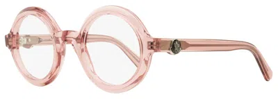 Moncler Women's Round Eyeglasses Ml5194 072 Transparent Rose 48mm In Multi