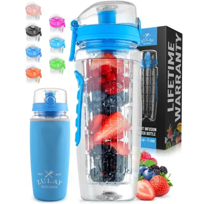 Zulay Kitchen Water Bottle Fruit Infuser In Blue
