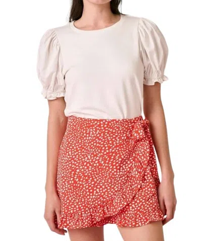 Mittoshop Mix Media Ruffle Knit Top In White In White