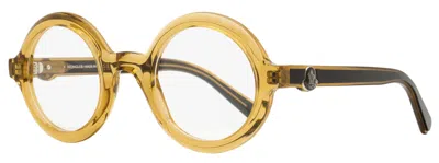 Moncler Women's Round Eyeglasses Ml5194 045 Transparent Brown 48mm In Multi